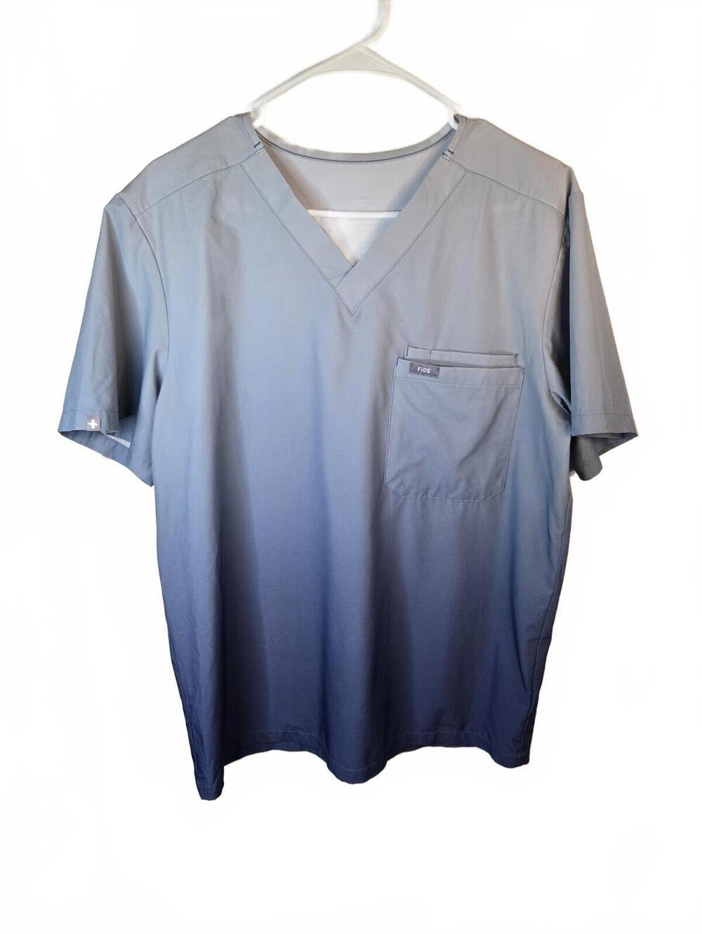 FIGS Technical Collection Gradient Blue Medical Scrub Top, Size M